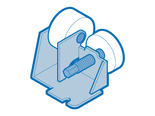 WR02X36806 - GE White Freezer Upper Basket Roller